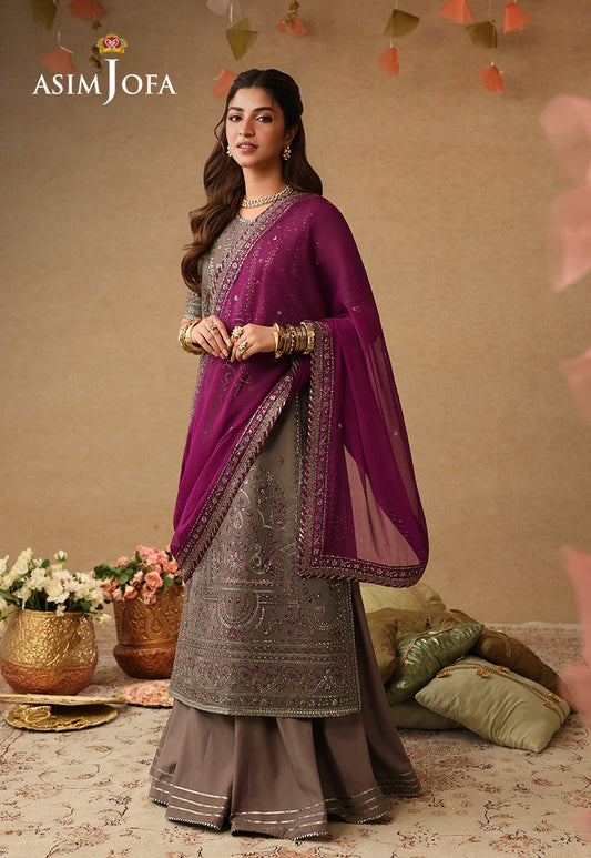 Asim Jofa | Kinza Festive Edit | AJULIF-03 Embroidered Paper Cotton Stitched 3 Pcs