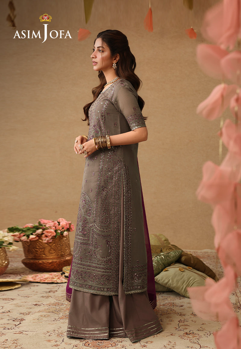 Asim Jofa | Kinza Festive Edit | AJULIF-03 Embroidered Paper Cotton Stitched 3 Pcs
