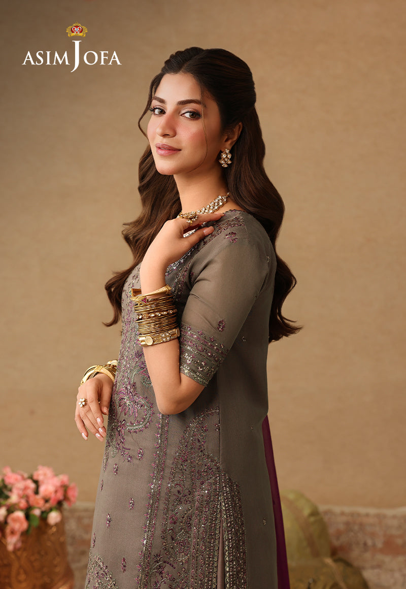 Asim Jofa | Kinza Festive Edit | AJULIF-03 Embroidered Paper Cotton Stitched 3 Pcs