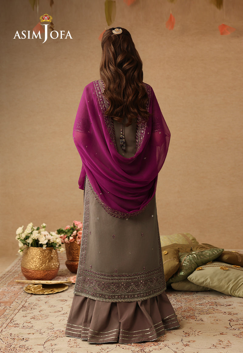 Asim Jofa | Kinza Festive Edit | AJULIF-03 Embroidered Paper Cotton Stitched 3 Pcs