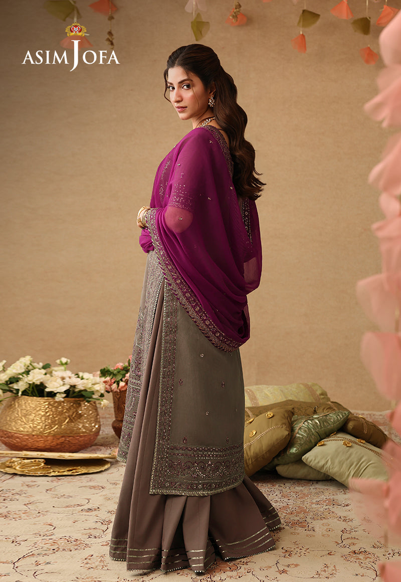 Asim Jofa | Kinza Festive Edit | AJULIF-03 Embroidered Paper Cotton Stitched 3 Pcs