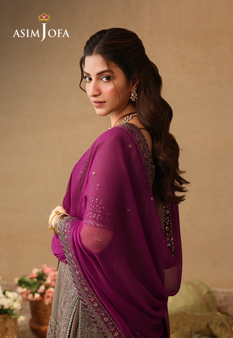 Asim Jofa | Kinza Festive Edit | AJULIF-03 Embroidered Paper Cotton Stitched 3 Pcs