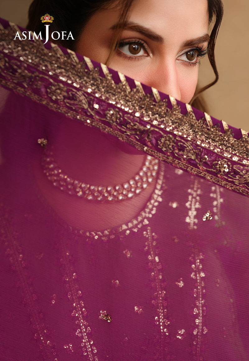 Asim Jofa | Kinza Festive Edit | AJULIF-03 Embroidered Paper Cotton Stitched 3 Pcs