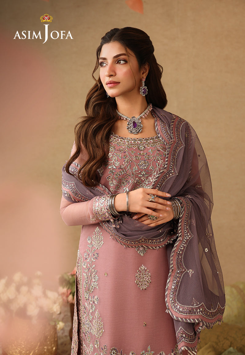 Asim Jofa | Kinza Festive Edit | AJULIF-05 Embroidered Chiffon Stitched 3 Pcs