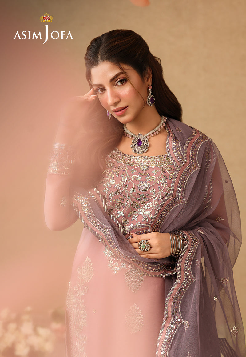 Asim Jofa | Kinza Festive Edit | AJULIF-05 Embroidered Chiffon Stitched 3 Pcs