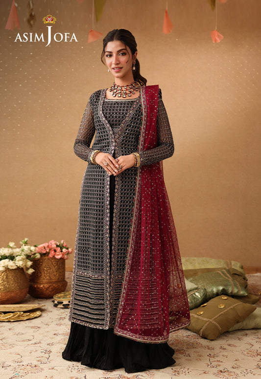 Asim Jofa | Kinza Festive Edit | AJULIF-01 Embroidered Poly Net Stitched 3 Pcs