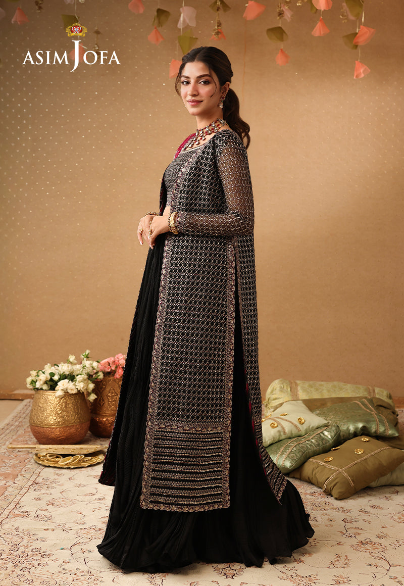 Asim Jofa | Kinza Festive Edit | AJULIF-01 Embroidered Poly Net Stitched 3 Pcs