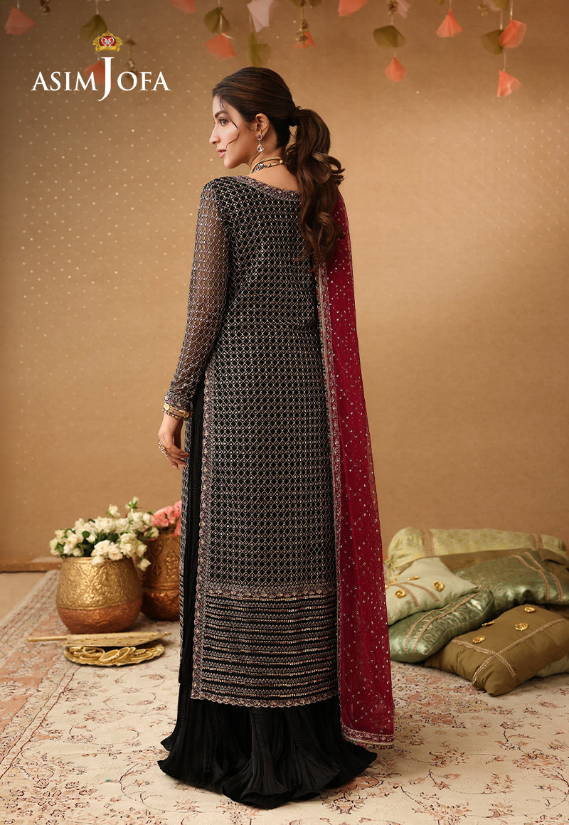 Asim Jofa | Kinza Festive Edit | AJULIF-01 Embroidered Poly Net Stitched 3 Pcs