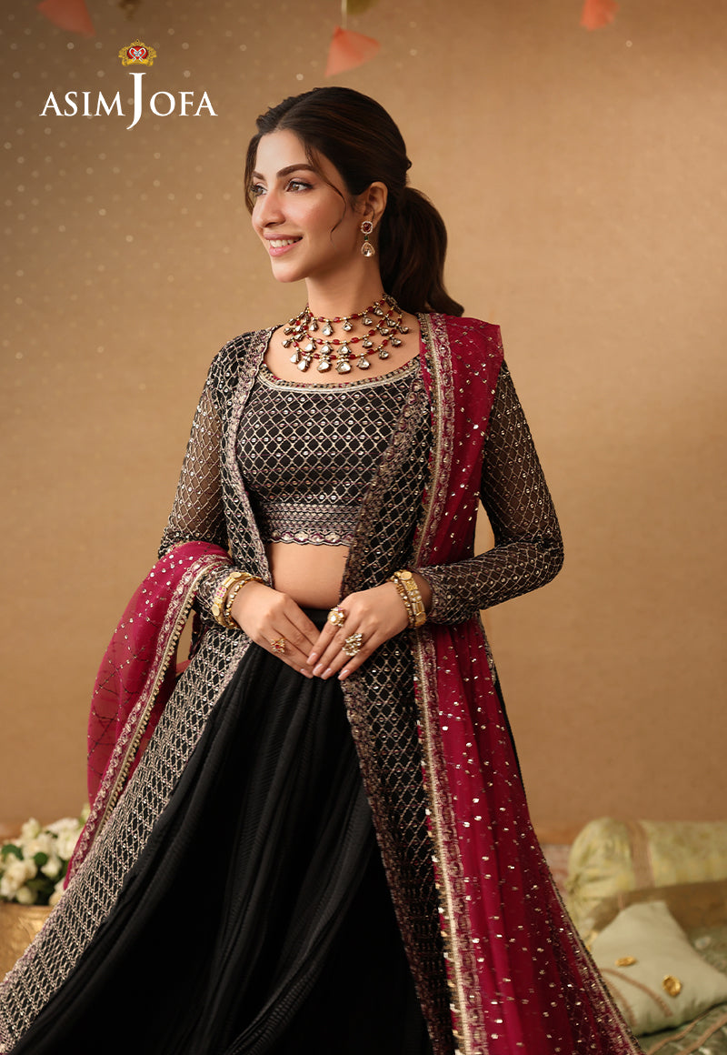 Asim Jofa | Kinza Festive Edit | AJULIF-01 Embroidered Poly Net Stitched 3 Pcs