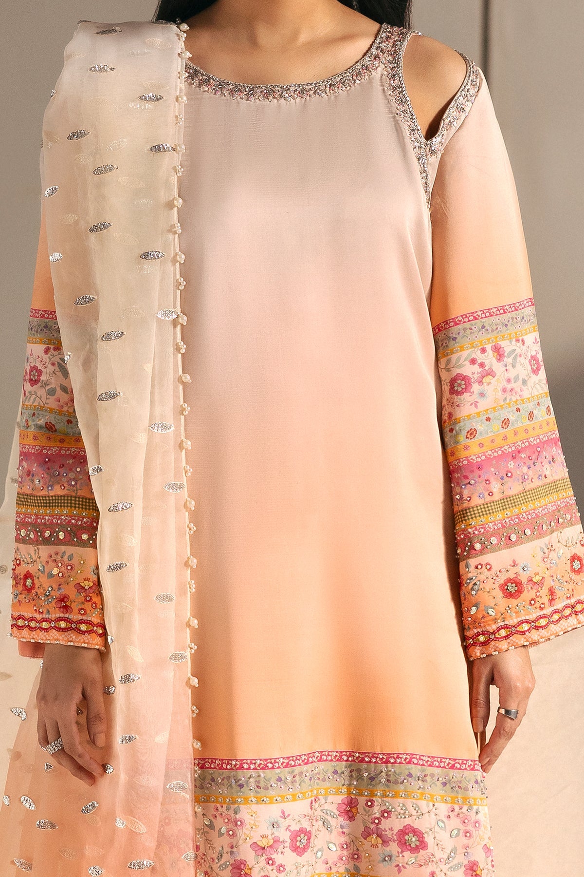 Afrozeh | Silk Muse 26 | Pearl Draped - Image 3