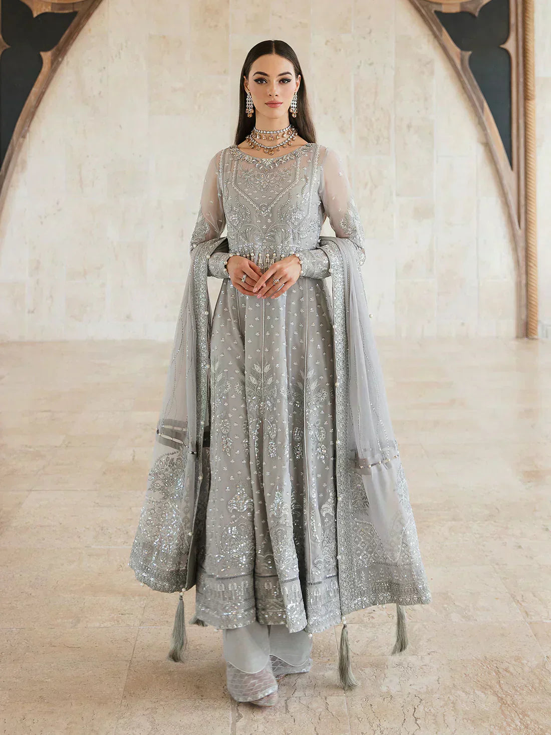 Gulaal | Embroidered Chiffon 23 | ARWA 06 - House Of Anaya