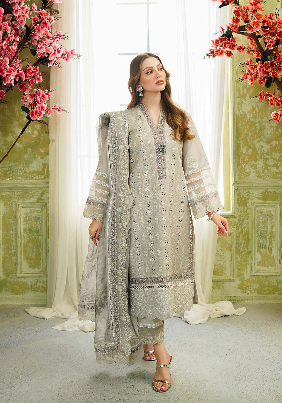 Zarqash | Tresor Luxury Lawn 24 | ZQT 002 ROSEMARY - House Of Anaya
