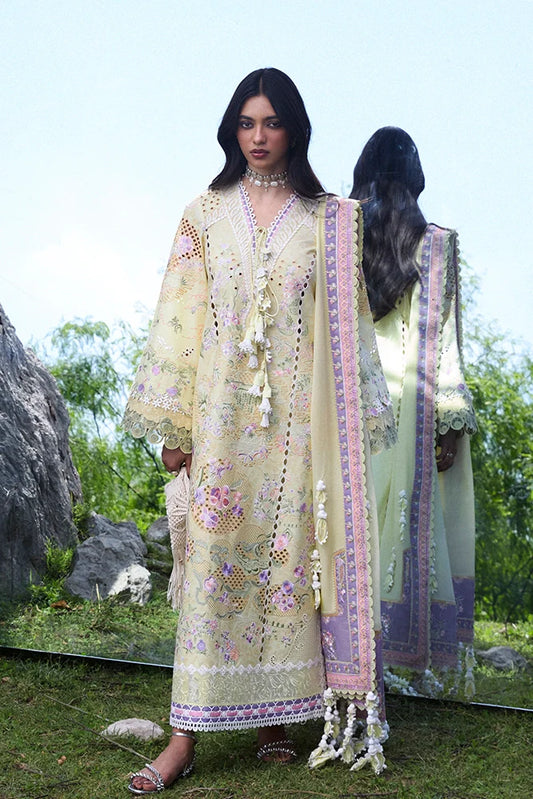 Suffuse Telya | Lemon Yellow Embroidered Lawn Eid Suit