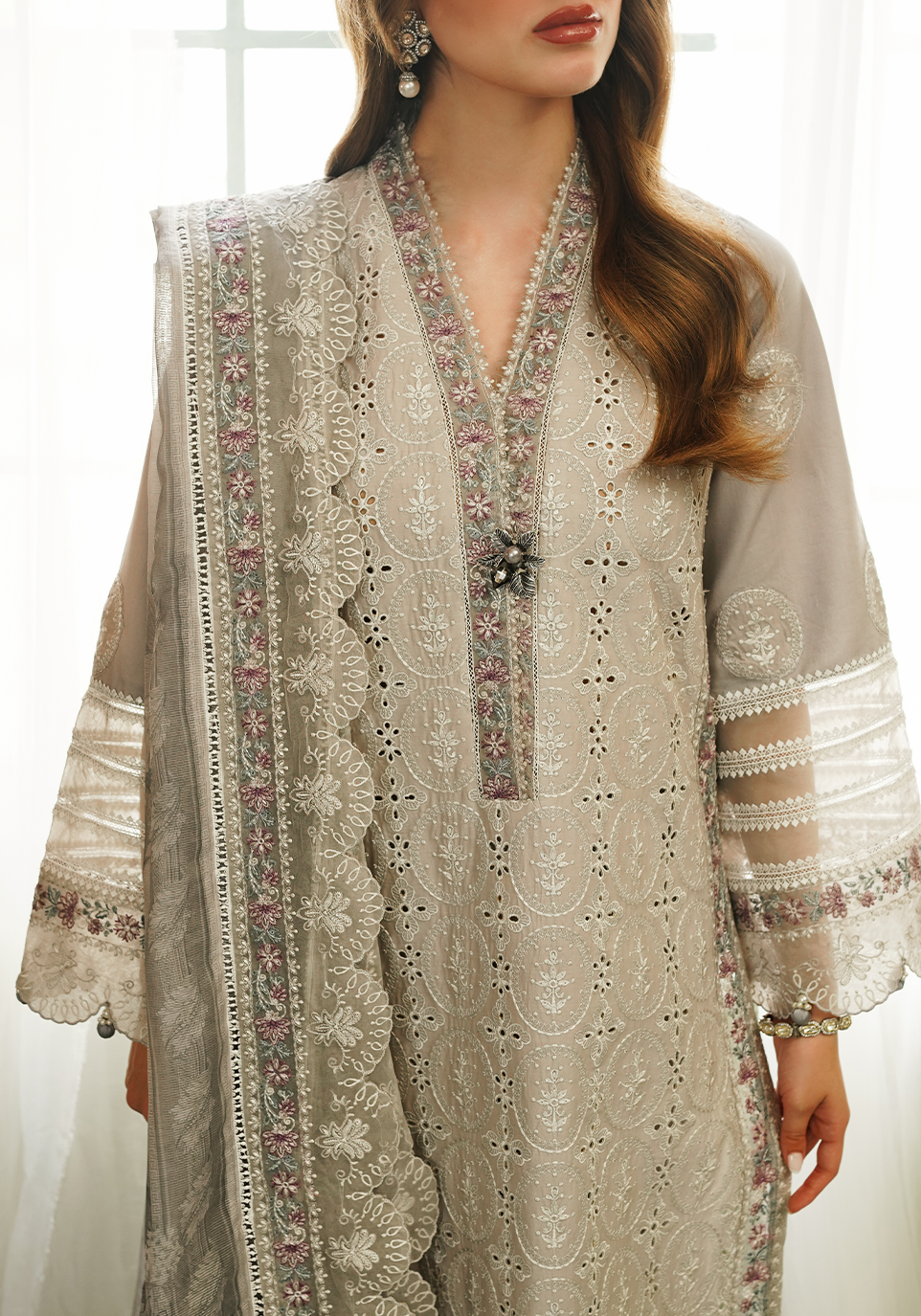Zarqash | Tresor Luxury Lawn 24 | ZQT 002 ROSEMARY - House Of Anaya