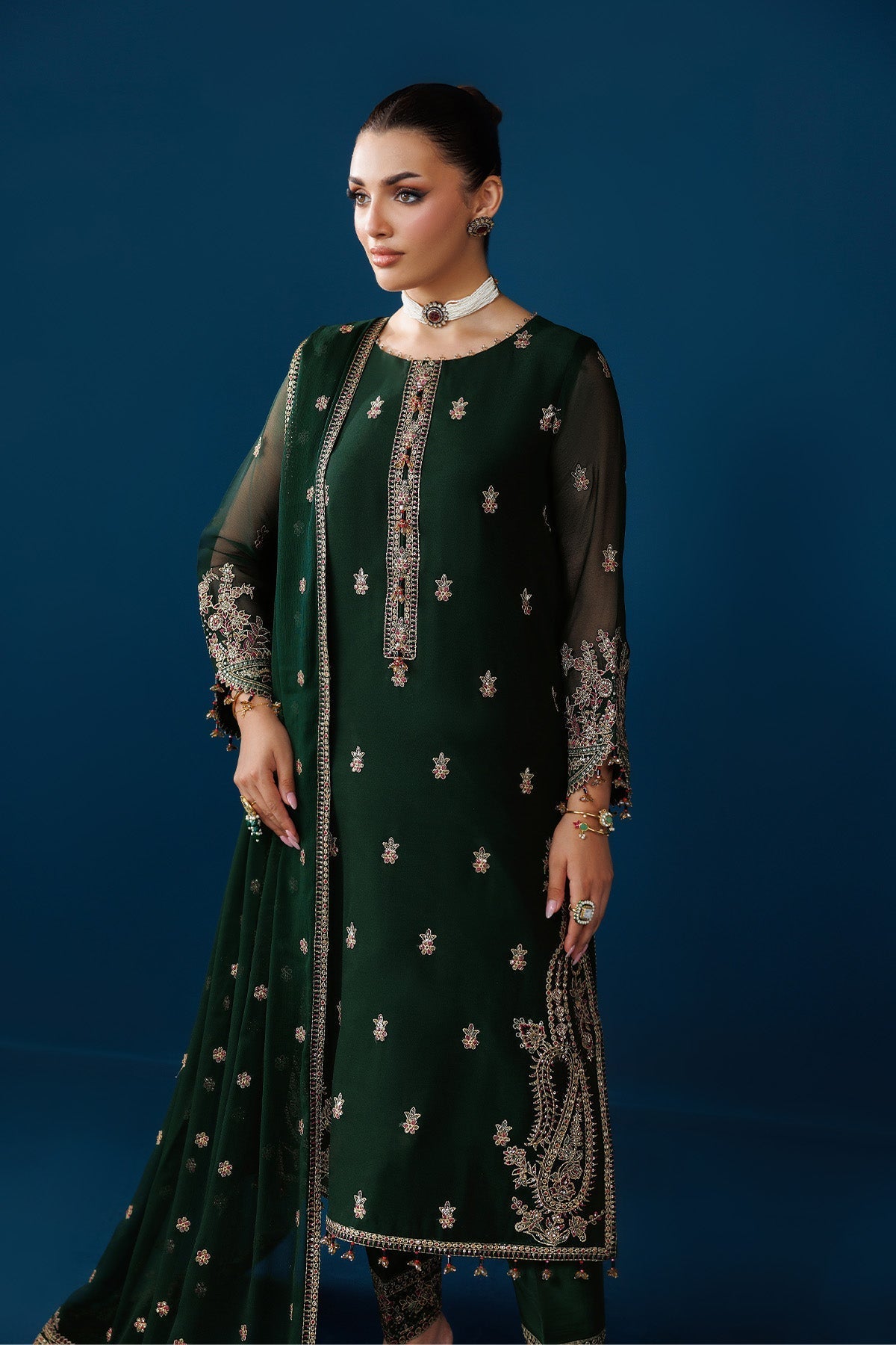 Alizeh | Dua Formals 26 | AF-DUA-3032-Regal Green