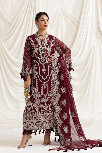 Alizeh | Formals Collection | Clara C (MAROON) - House Of Anaya