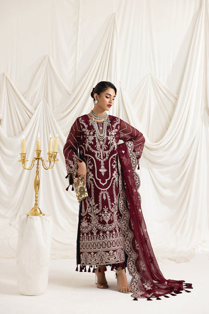 Alizeh | Formals Collection | Clara C (MAROON) - House Of Anaya