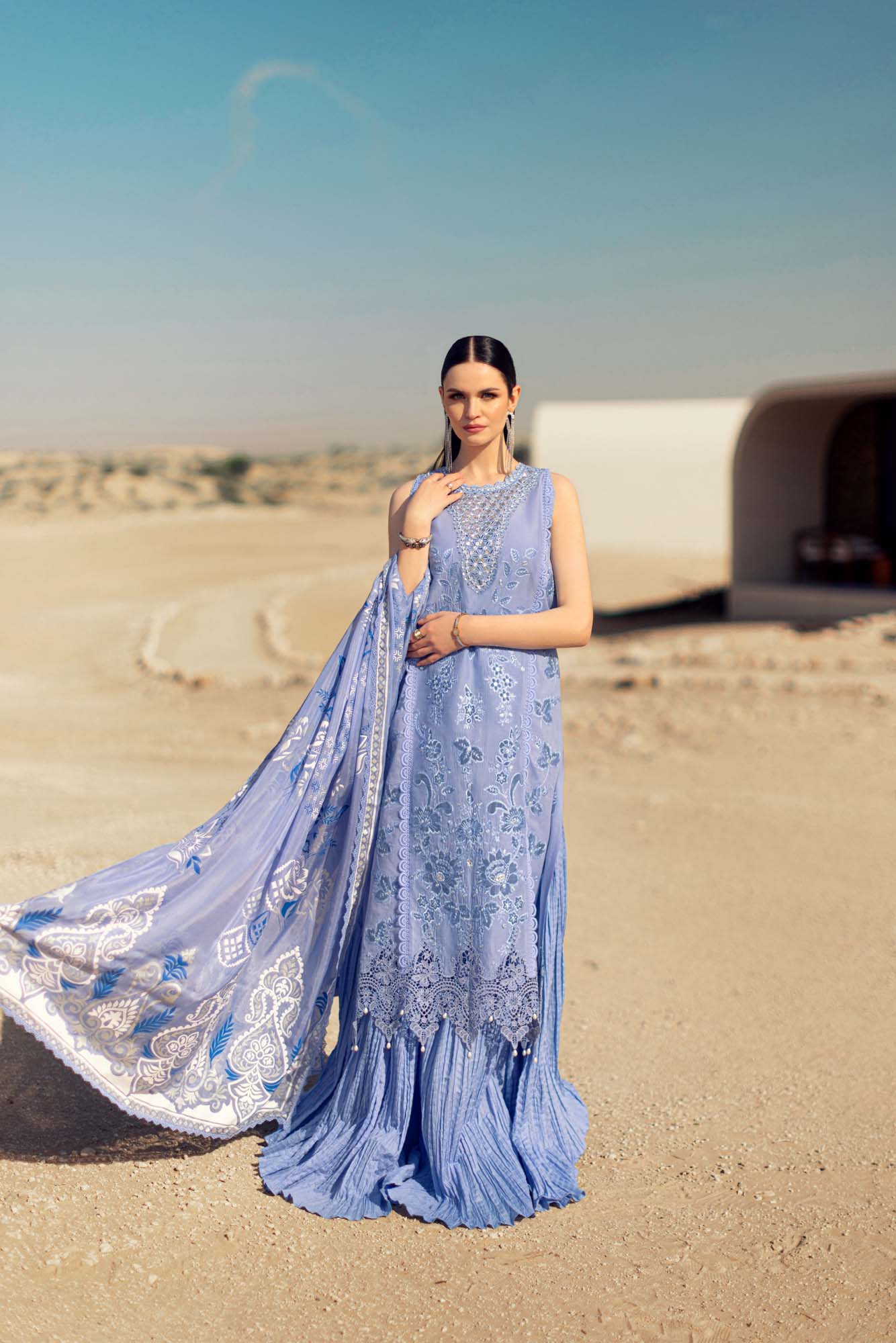 Noor By Saadia Asad | Eid Handwork Laserkari Lawn 24 | D4 - House Of Anaya