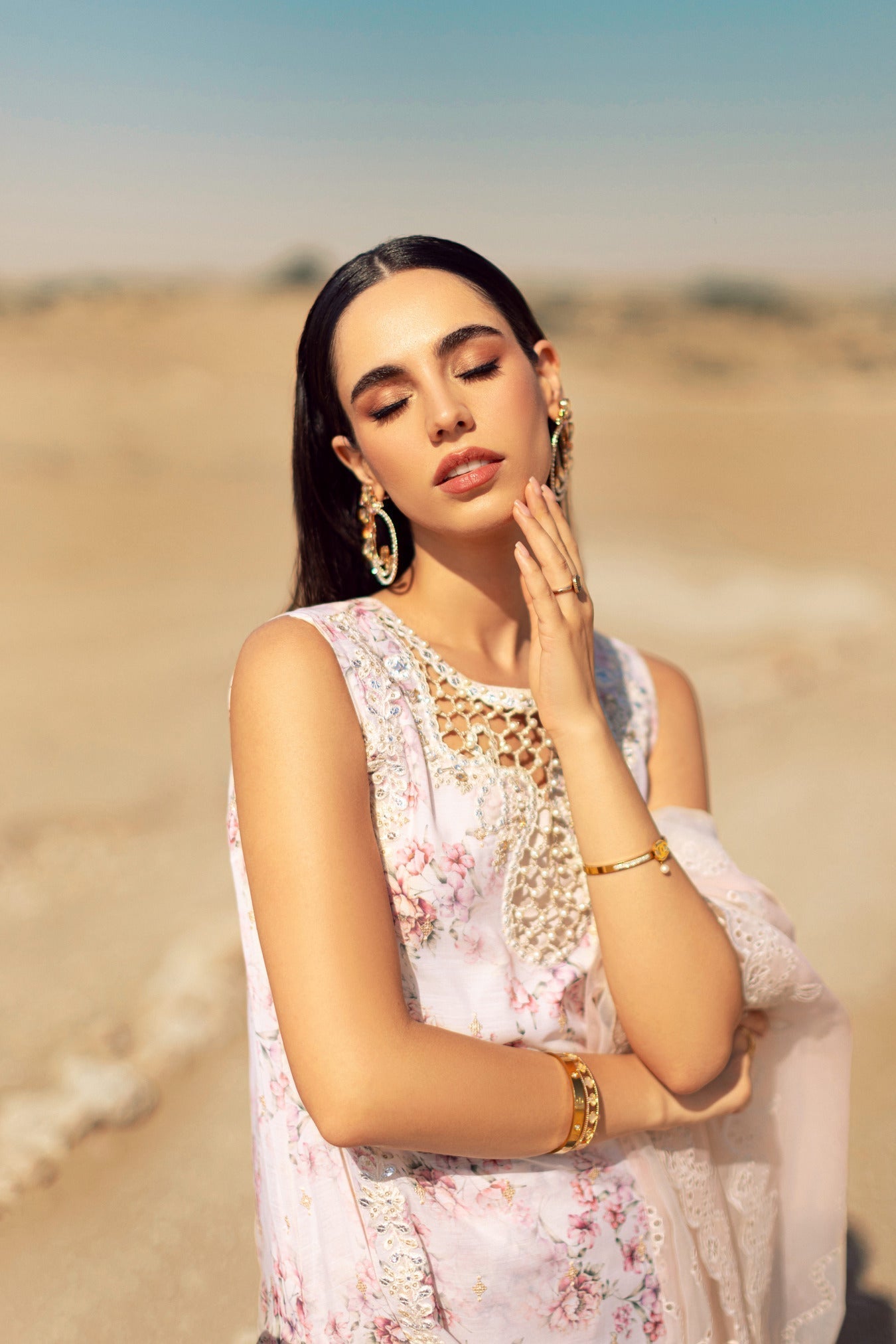 Noor By Saadia Asad | Eid Handwork Laserkari Lawn 24 | D5 - House Of Anaya