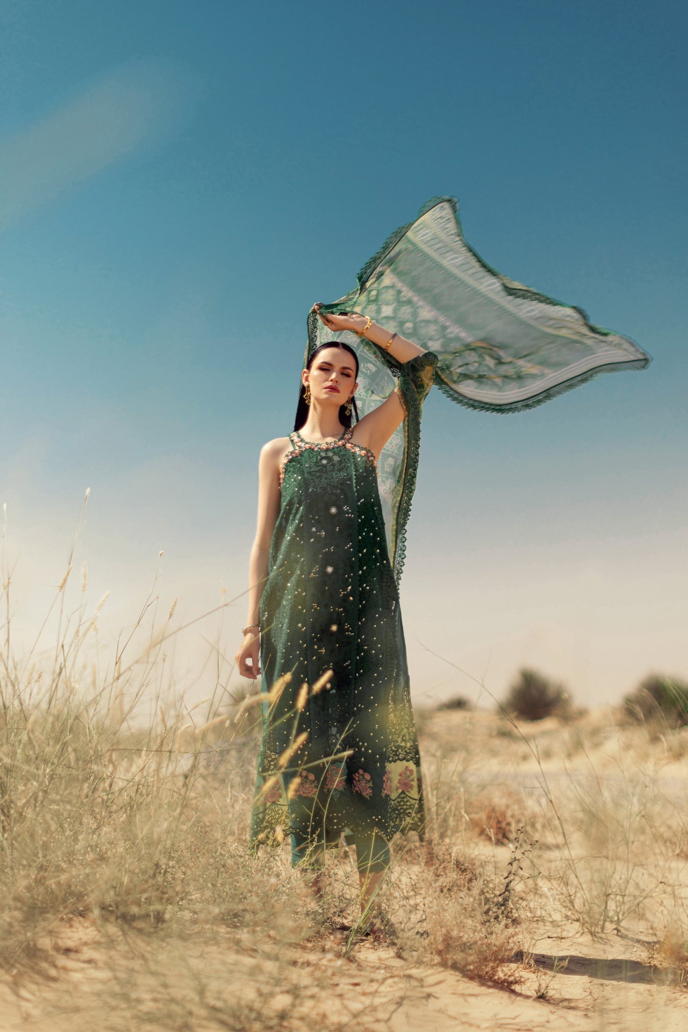 Noor By Saadia Asad | Eid Handwork Laserkari Lawn 24 | D8 - House Of Anaya