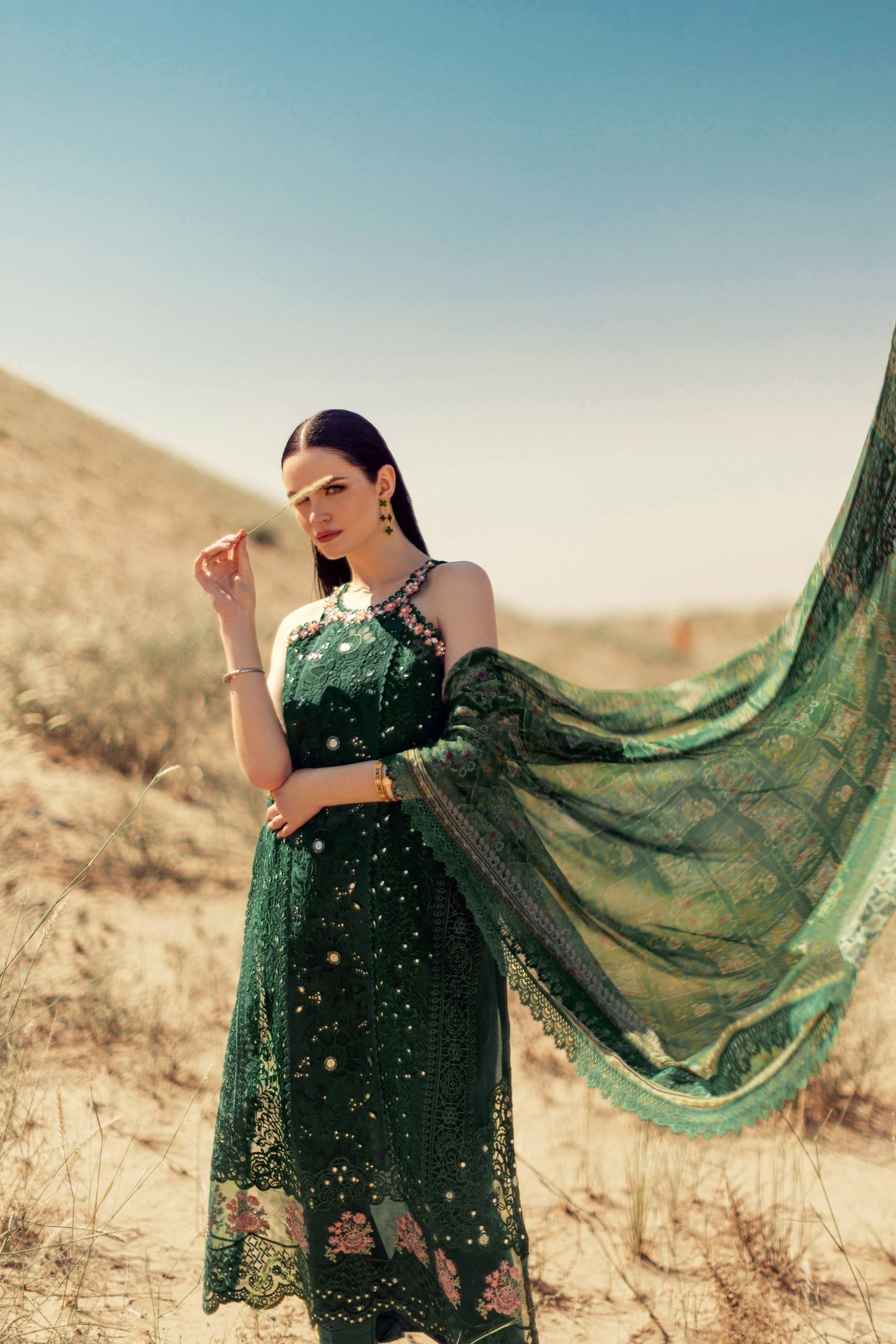 Noor By Saadia Asad | Eid Handwork Laserkari Lawn 24 | D8 - House Of Anaya