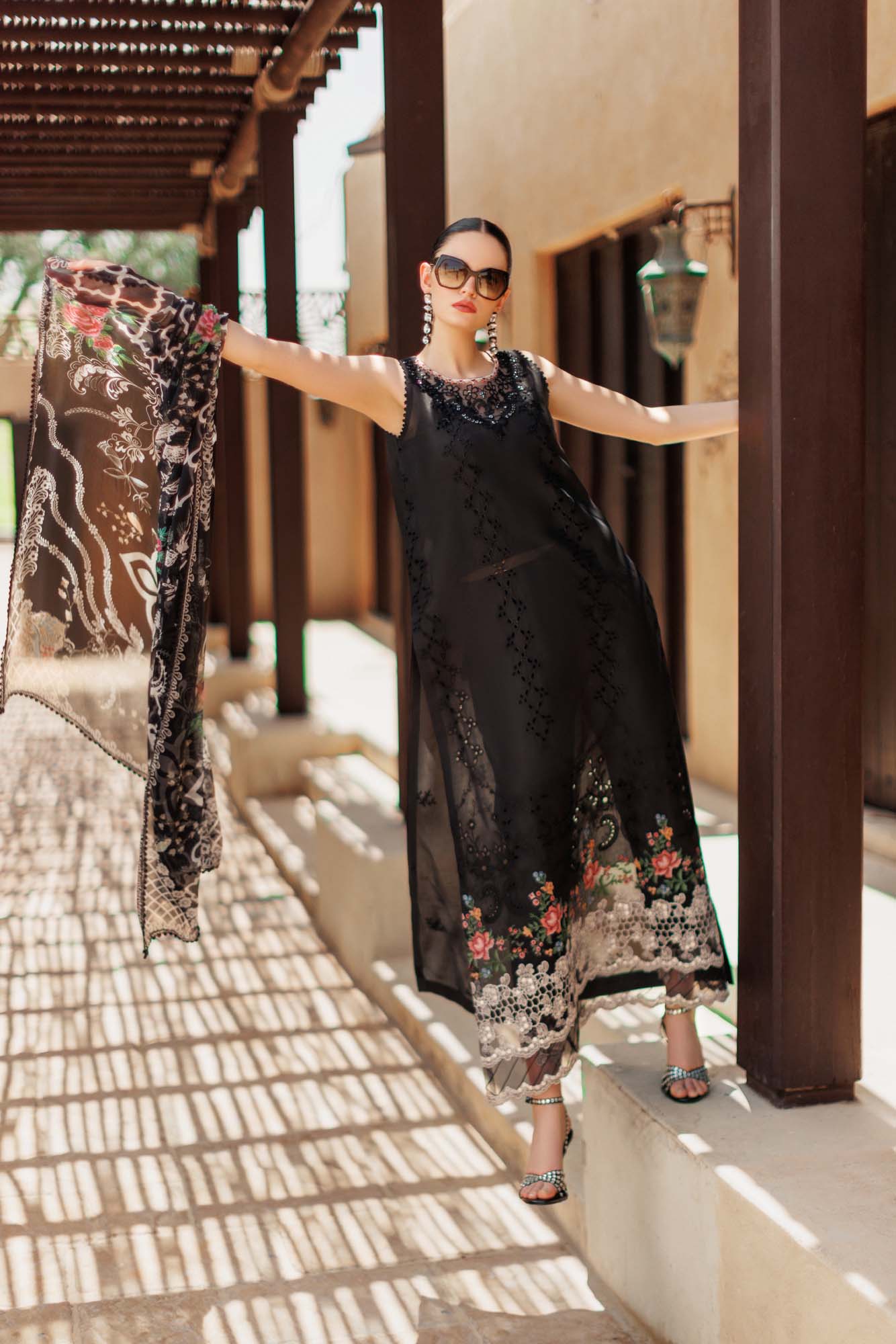 Noor By Saadia Asad | Eid Handwork Laserkari Lawn 24 | D6 - House Of Anaya