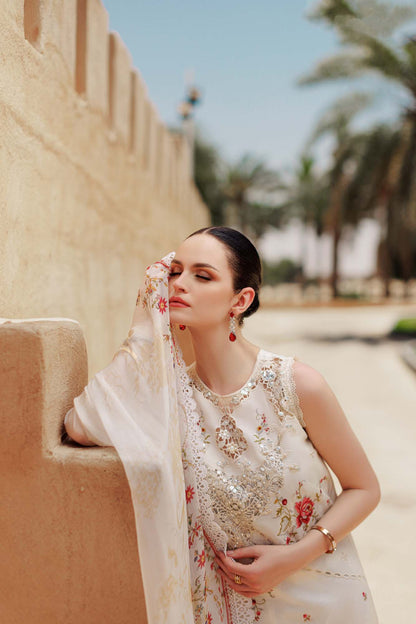 Noor By Saadia Asad | Eid Handwork Laserkari Lawn 24 | D9 - House Of Anaya