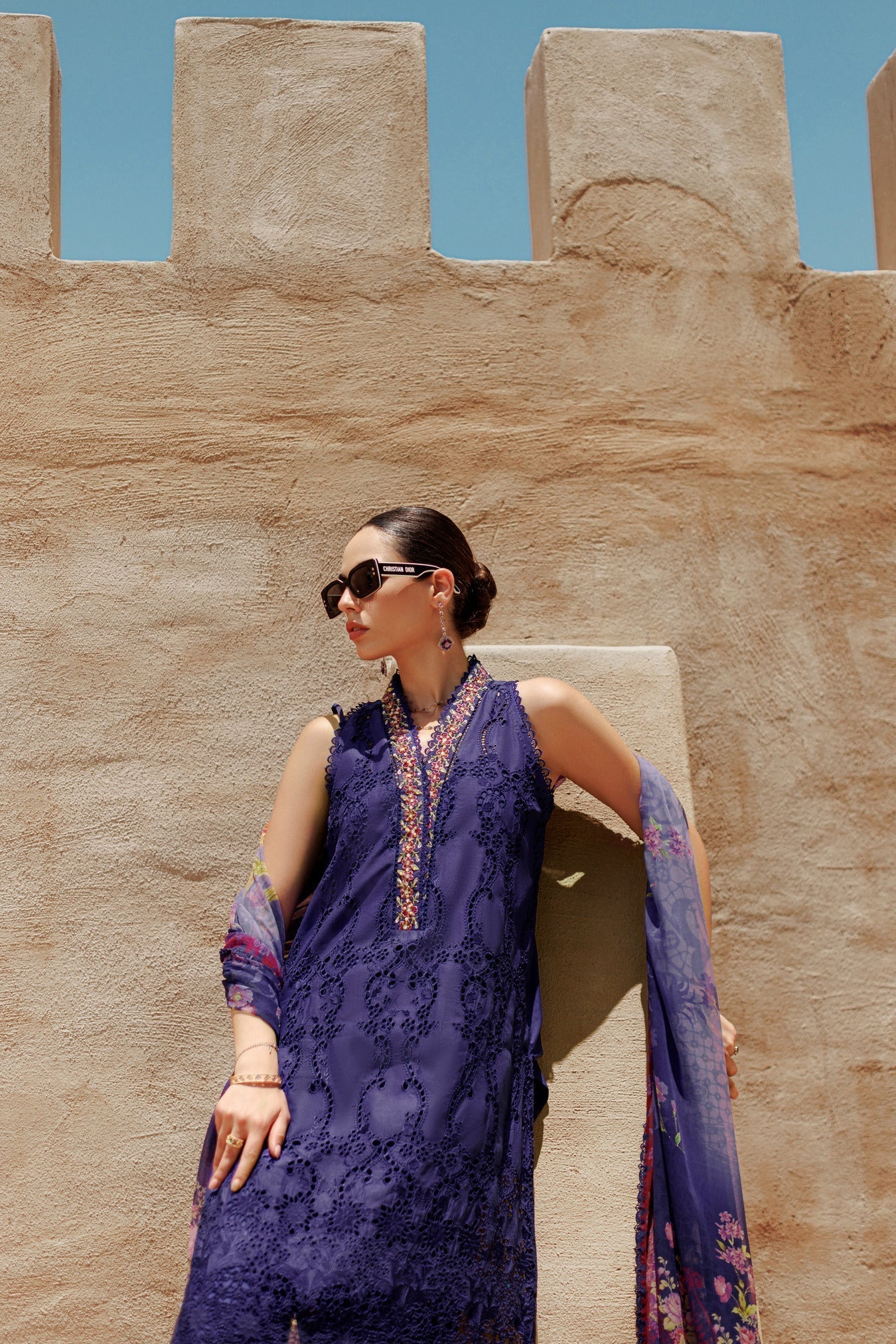 Noor By Saadia Asad | Eid Handwork Laserkari Lawn 24 | D3 - House Of Anaya