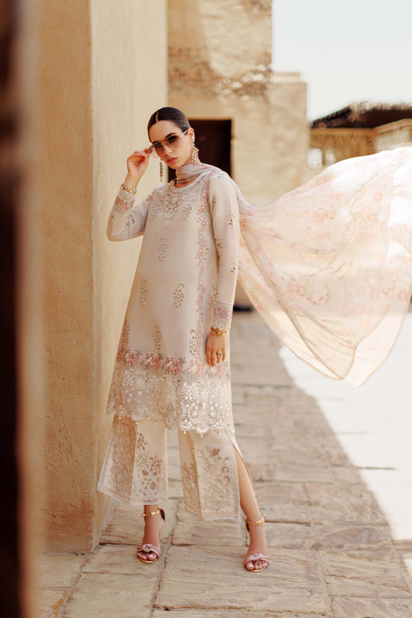 Noor By Saadia Asad | Eid Handwork Laserkari Lawn 24 | D2 - House Of Anaya
