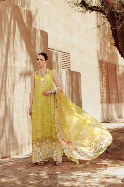 Noor By Saadia Asad | Eid Handwork Laserkari Lawn 24 | D1 - House Of Anaya