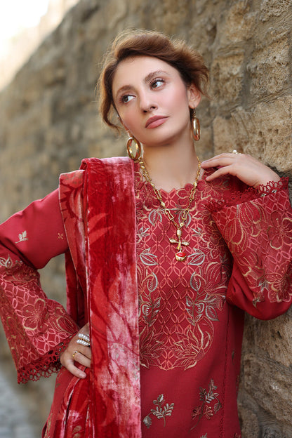 Rangrasiya | Carnation Luxury Shawl Edit | Cold Brew