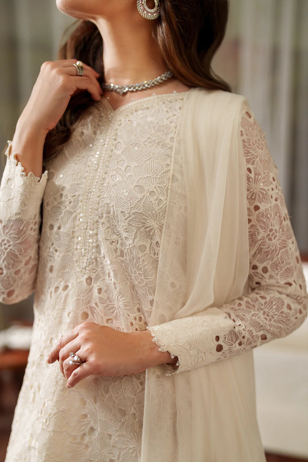 Iznik | Festive Formals | UE-532 Embroidered Chiffon