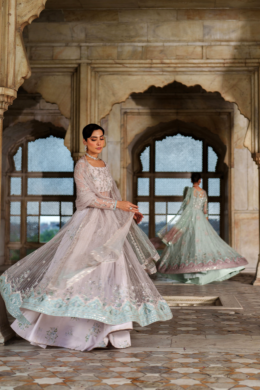 Iznik | Exclusive Formals | UE-552 Embroidered Net