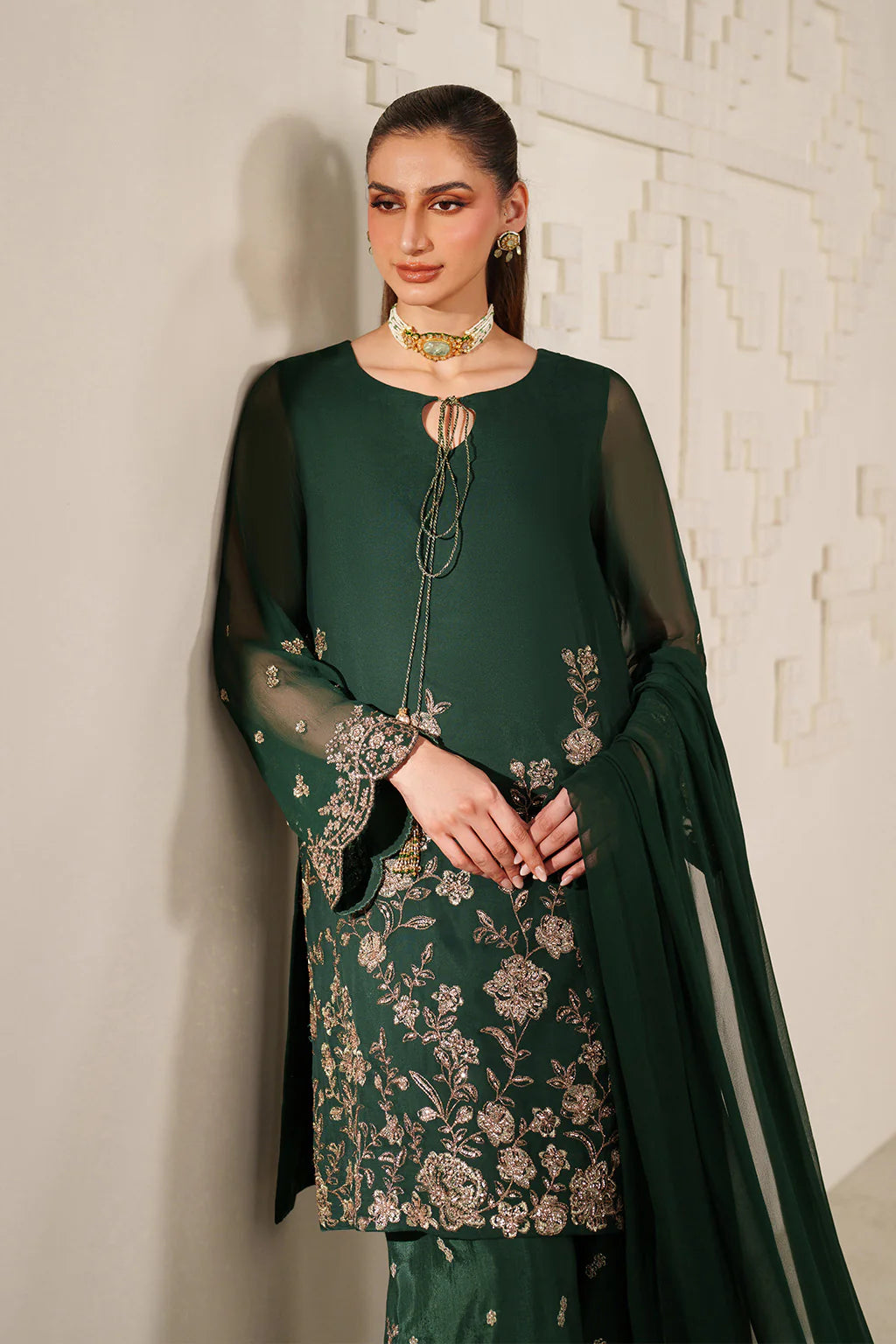 Iznik | Festive Formals | UE-619 Embroidered Chiffon