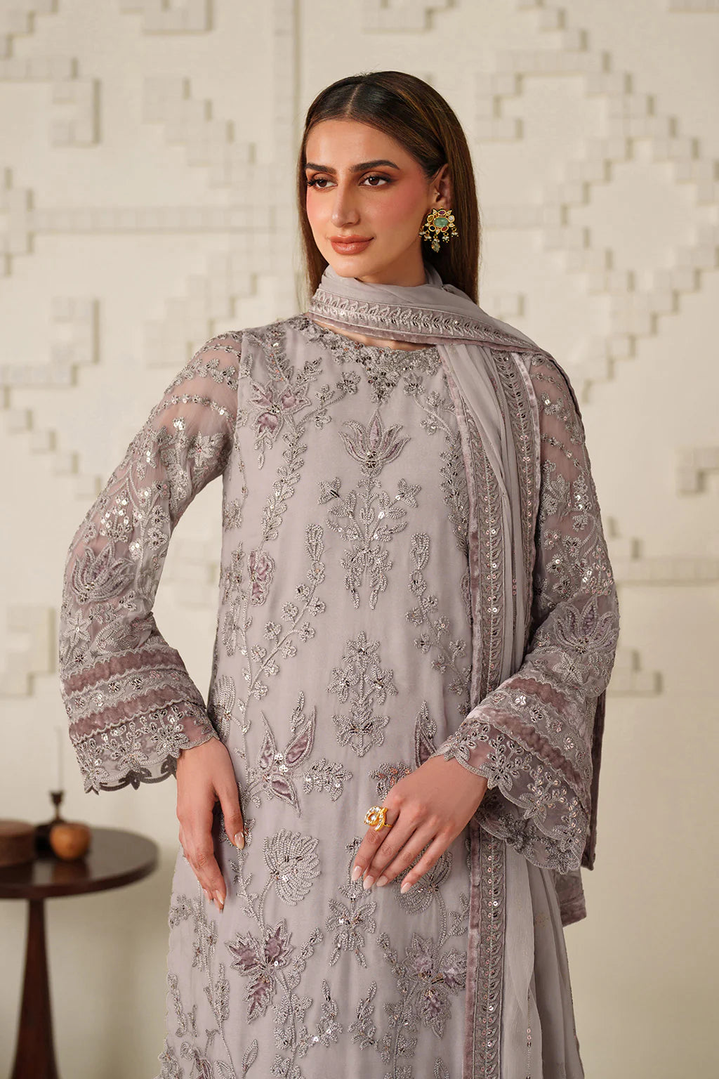 Iznik | Festive Formals | UE-618 Embroidered Chiffon