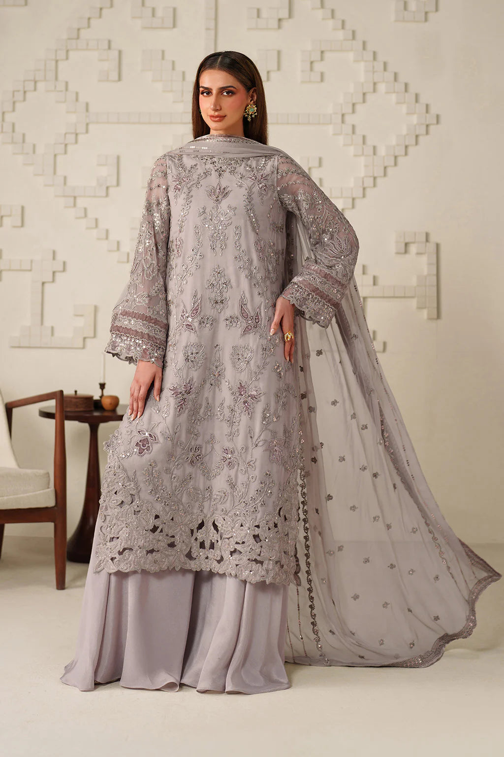 Iznik | Festive Formals | UE-618 Embroidered Chiffon