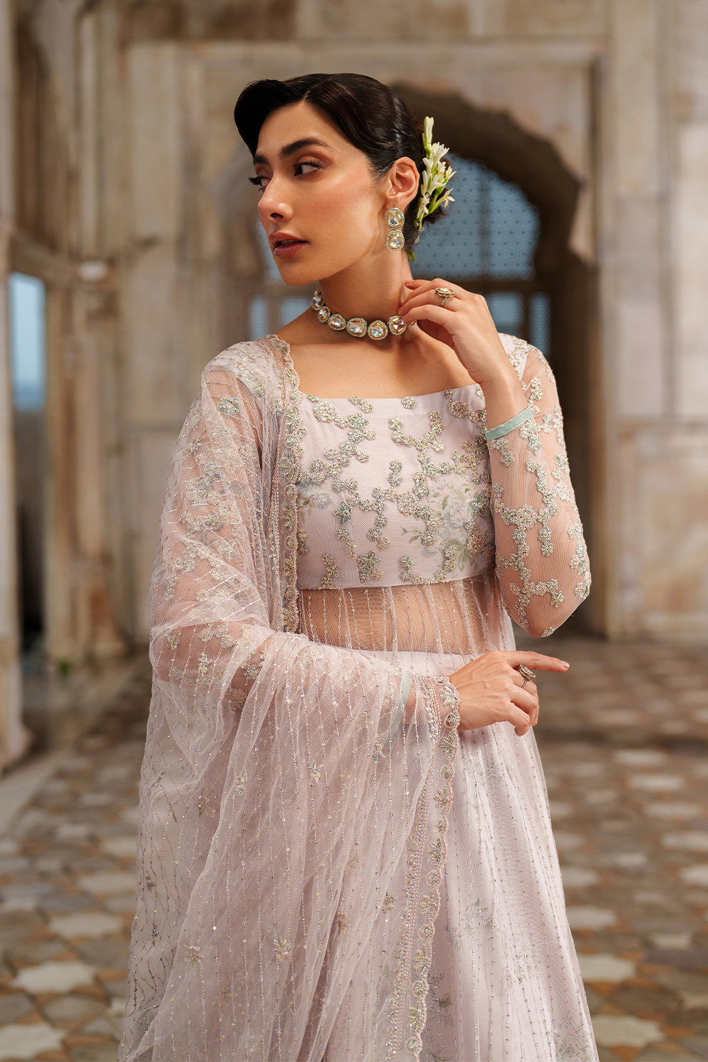 Iznik | Festive Formal | UE-552 Embroidered Net