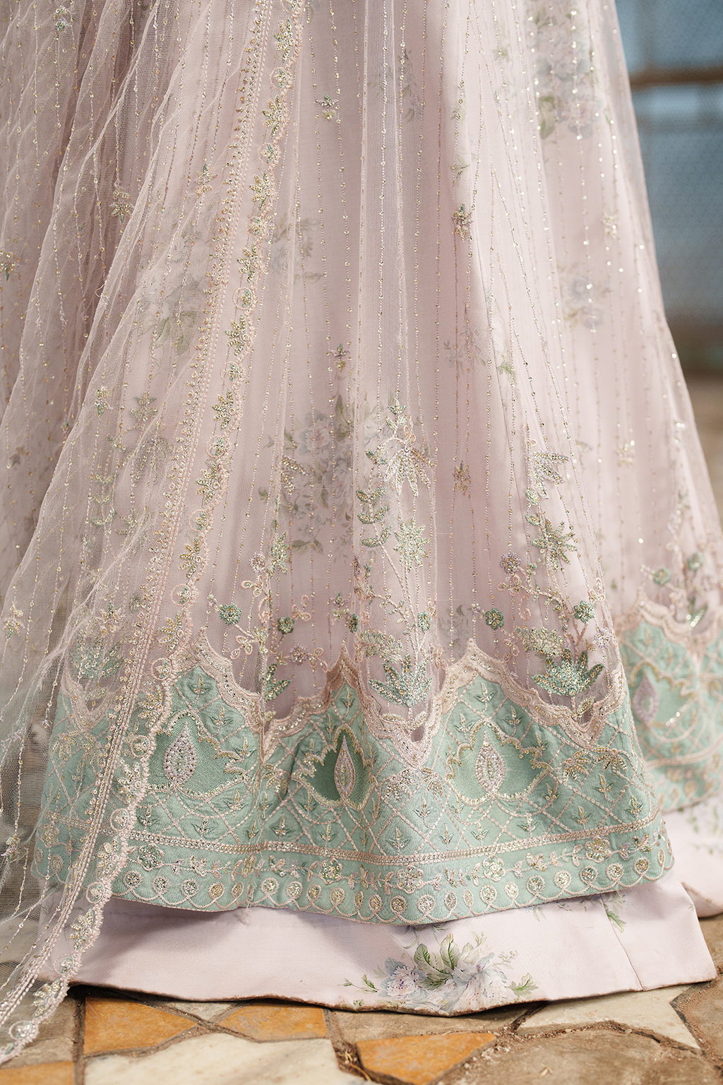 Iznik | Exclusive Formals | UE-552 Embroidered Net