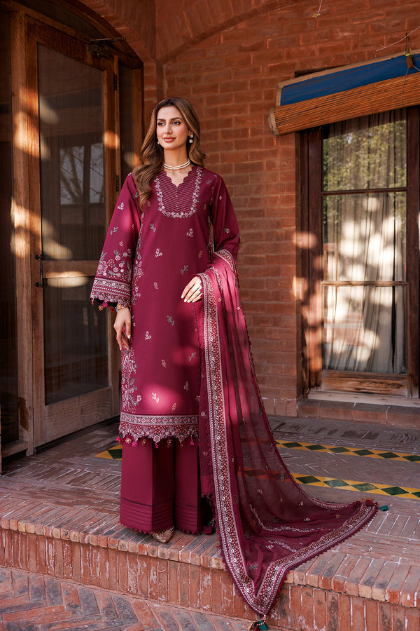 Farasha | Dastoor Embroidered Lawn SS24 | RUBY GLAM - House Of Anaya