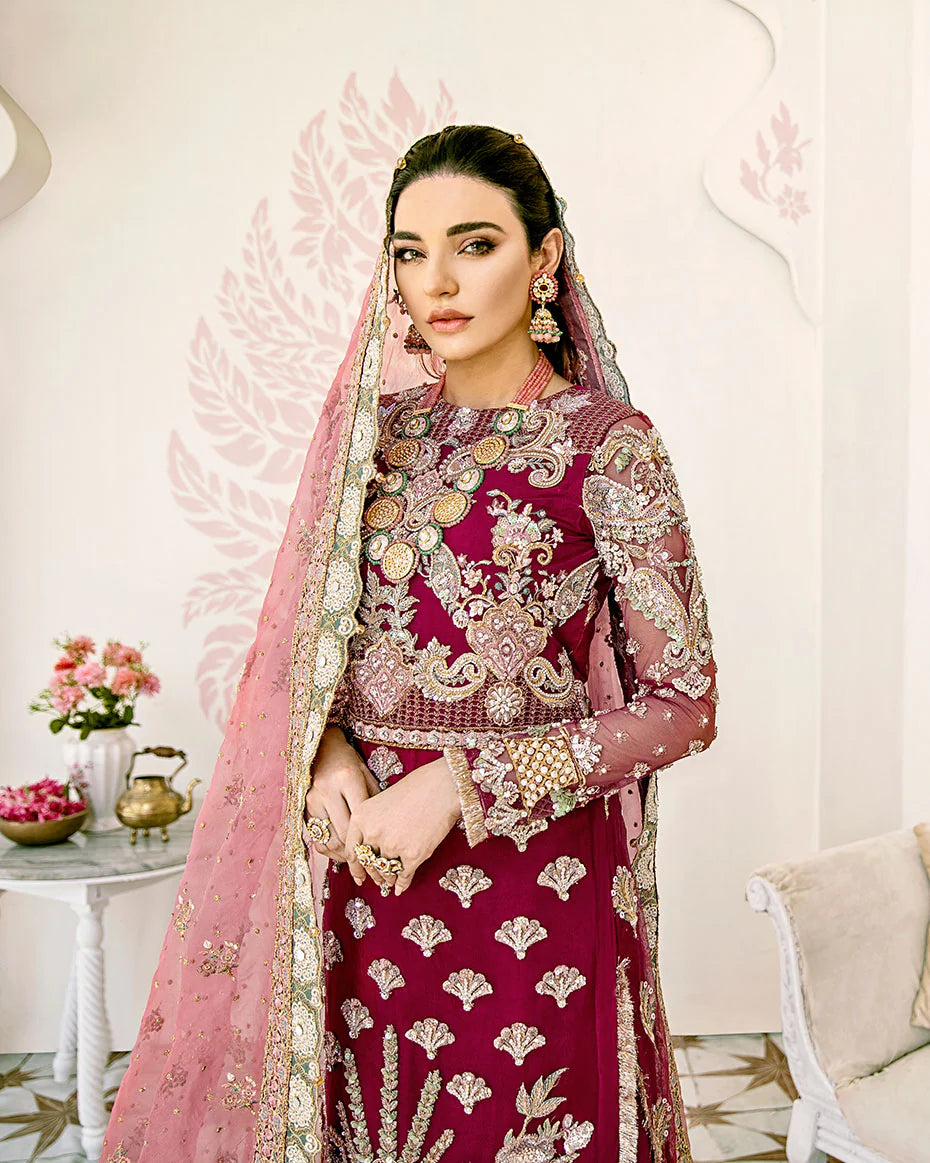 Gulaal | Fleur De Rose | Pois Embroidered Net 3-Piece Suit WS-08