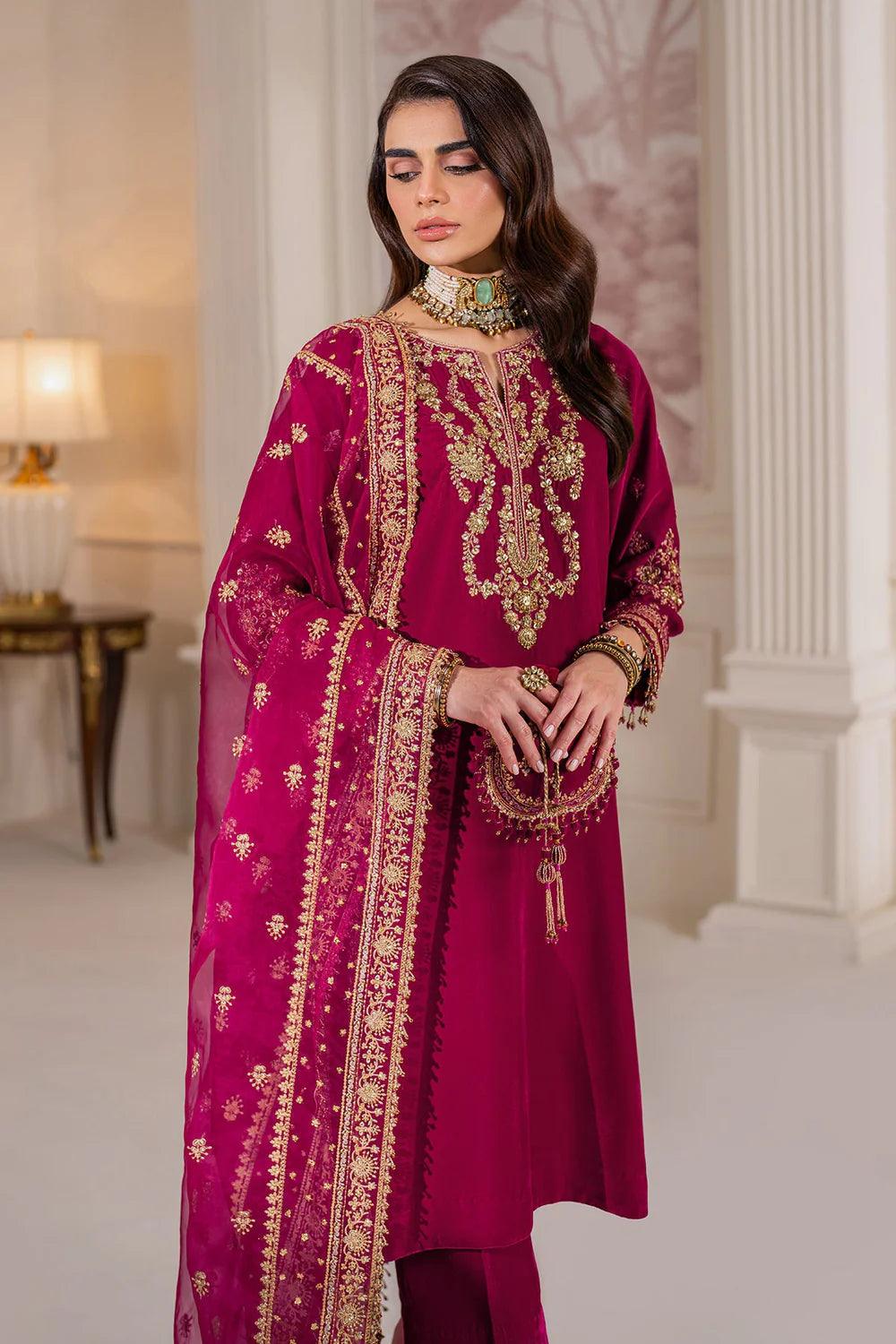 Baroque | EMBROIDERED VELVET PR-1020 - House Of Anaya