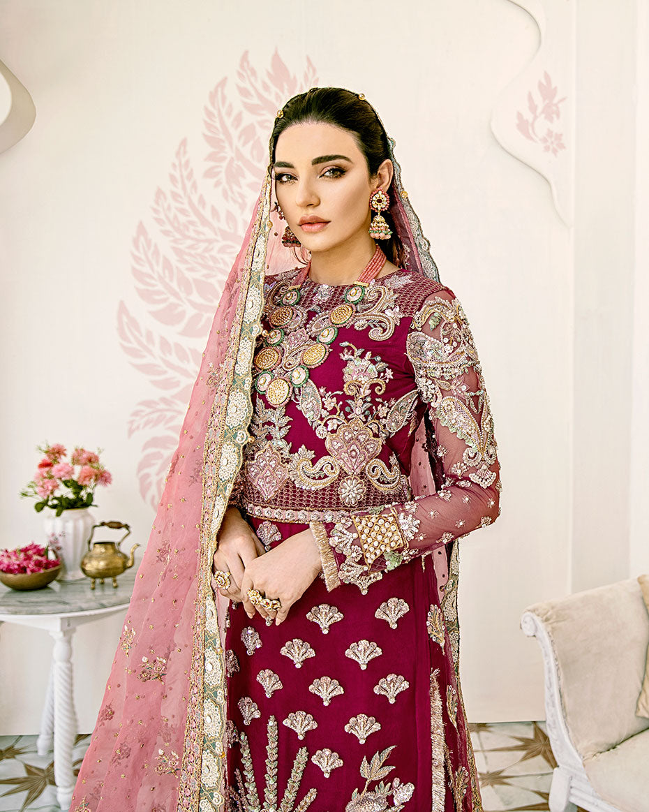 Gulaal | Wedding Formals | Pois Embroidered Net 3-Piece Suit WS-08 - House Of Anaya