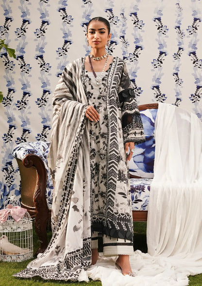 Elaf Premium | Printed Collection 24 | EEP-07B - Black Blossom - House Of Anaya