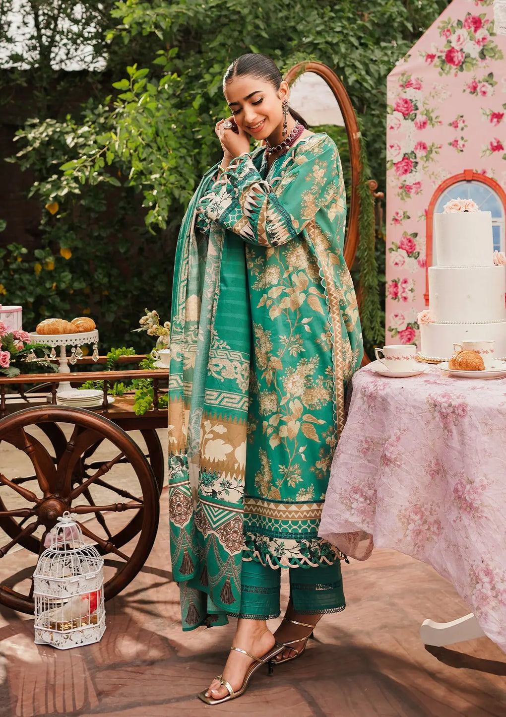 Elaf Premium | Printed Collection 24 | EEP-04B - Chic Teal - House Of Anaya