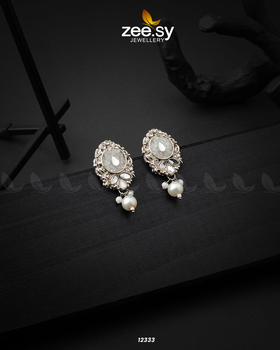 Limestone Crush Studs Earrings - Libasekhas