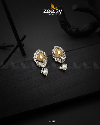 Limestone Crush Studs Earrings - Libasekhas