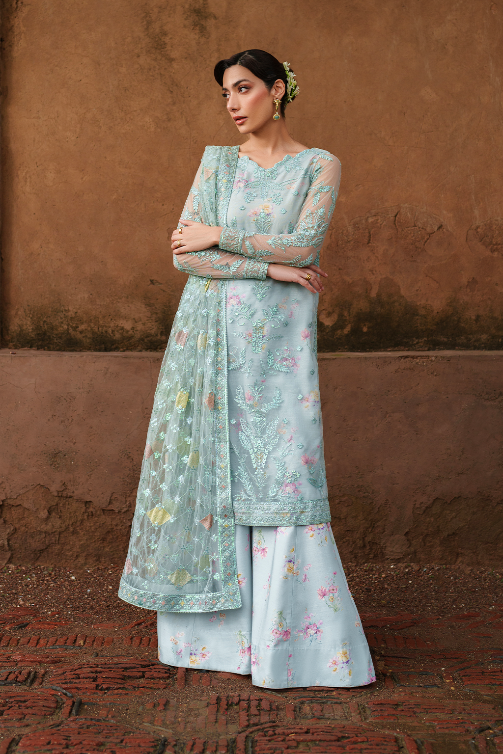 Iznik | Exclusive Formals | UE-535 Embroidered Net