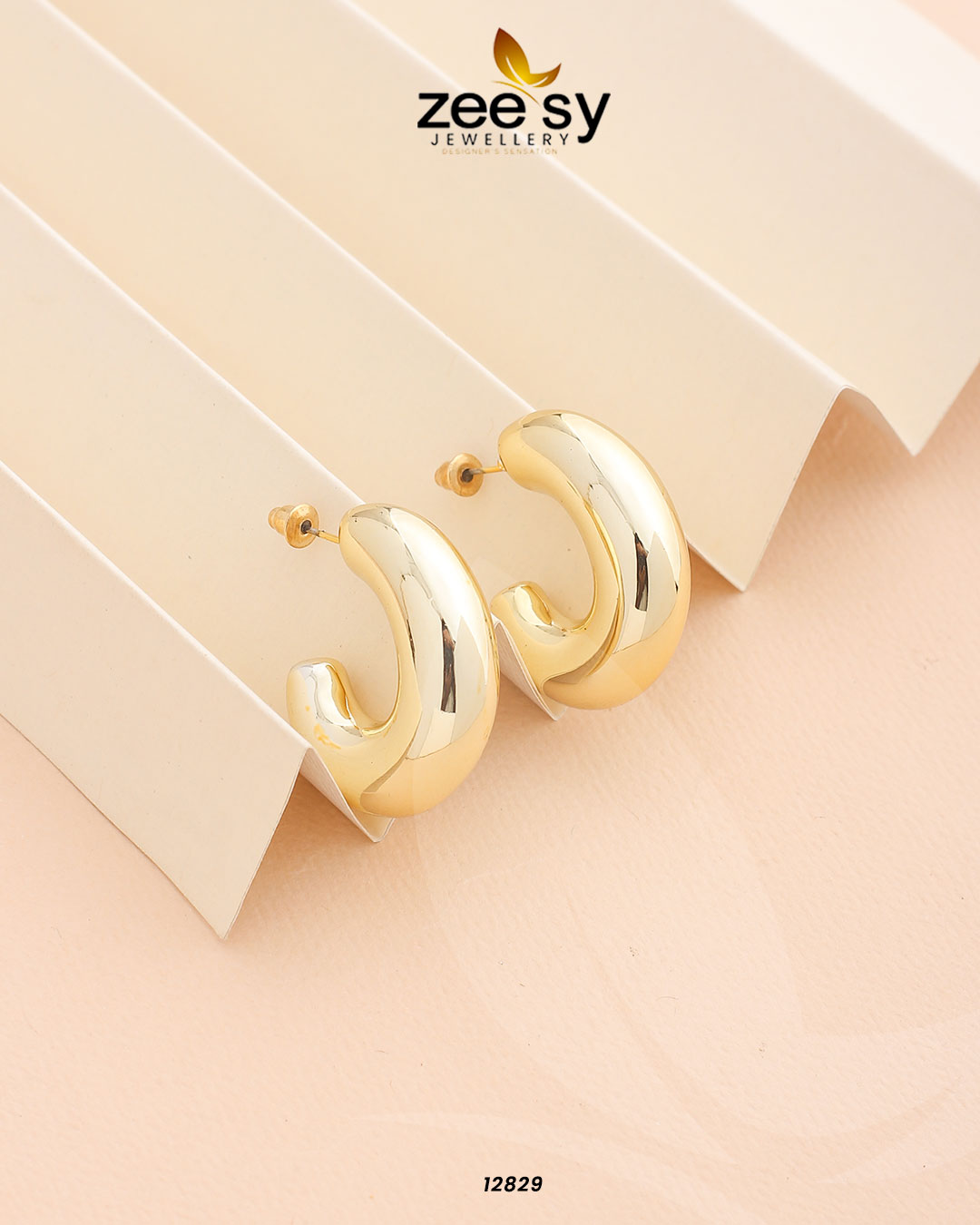 C-Type Stud Earrings - Libasekhas