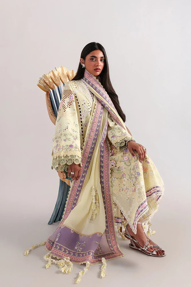 Suffuse Telya | Lemon Yellow Embroidered Lawn Eid Suit