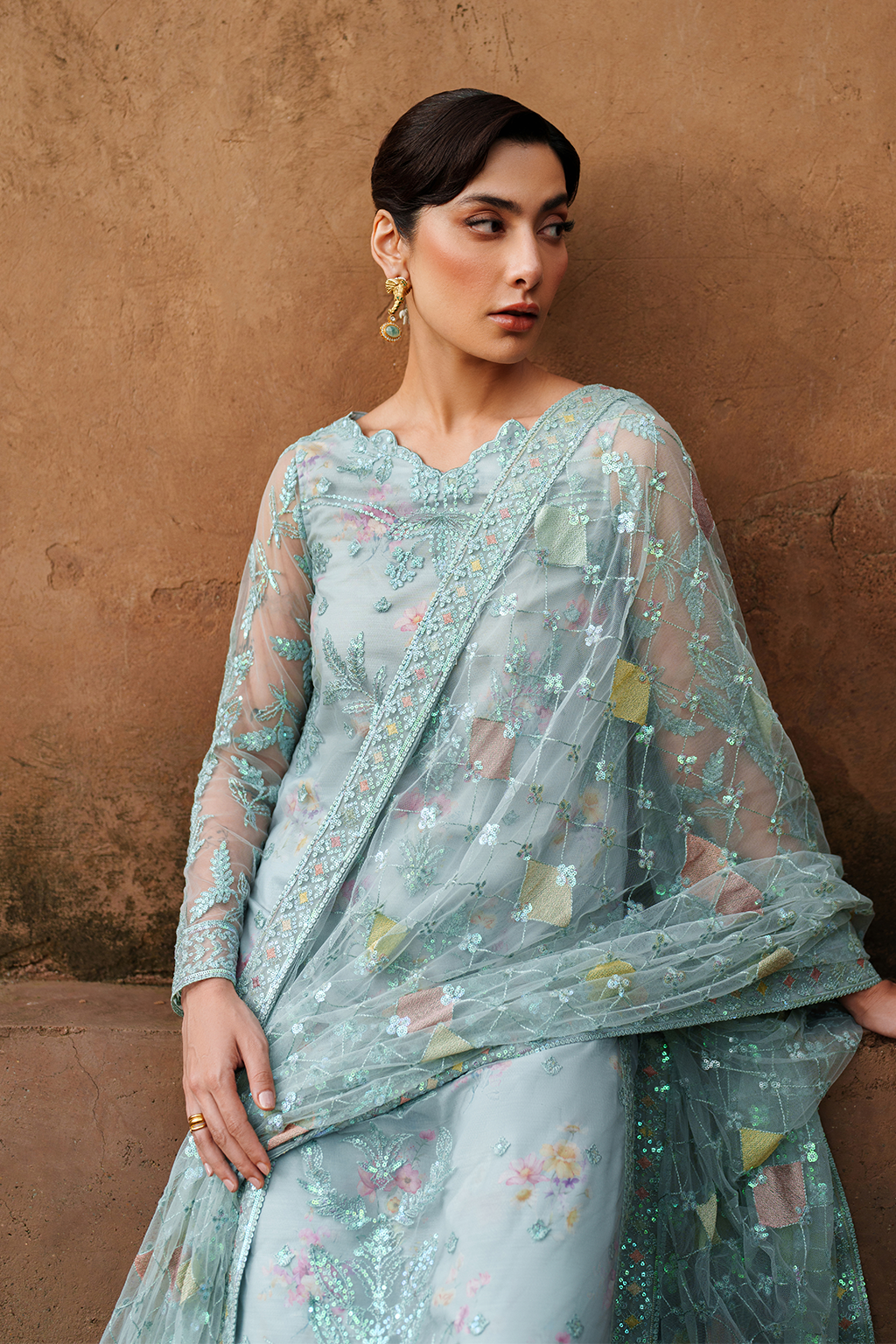 Iznik | Exclusive Formals | UE-535 Embroidered Net